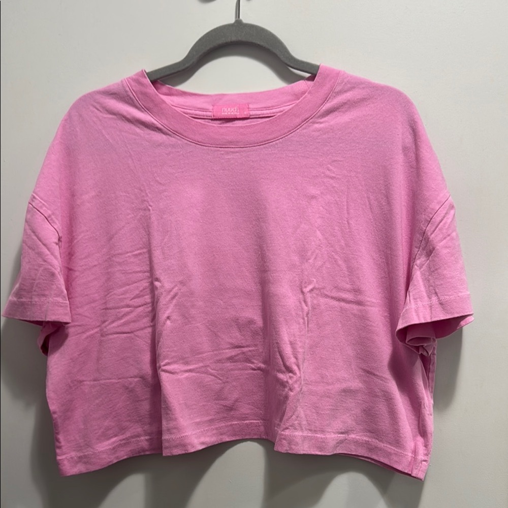 Nuuds Pink Crop Tee Short Sleeve
